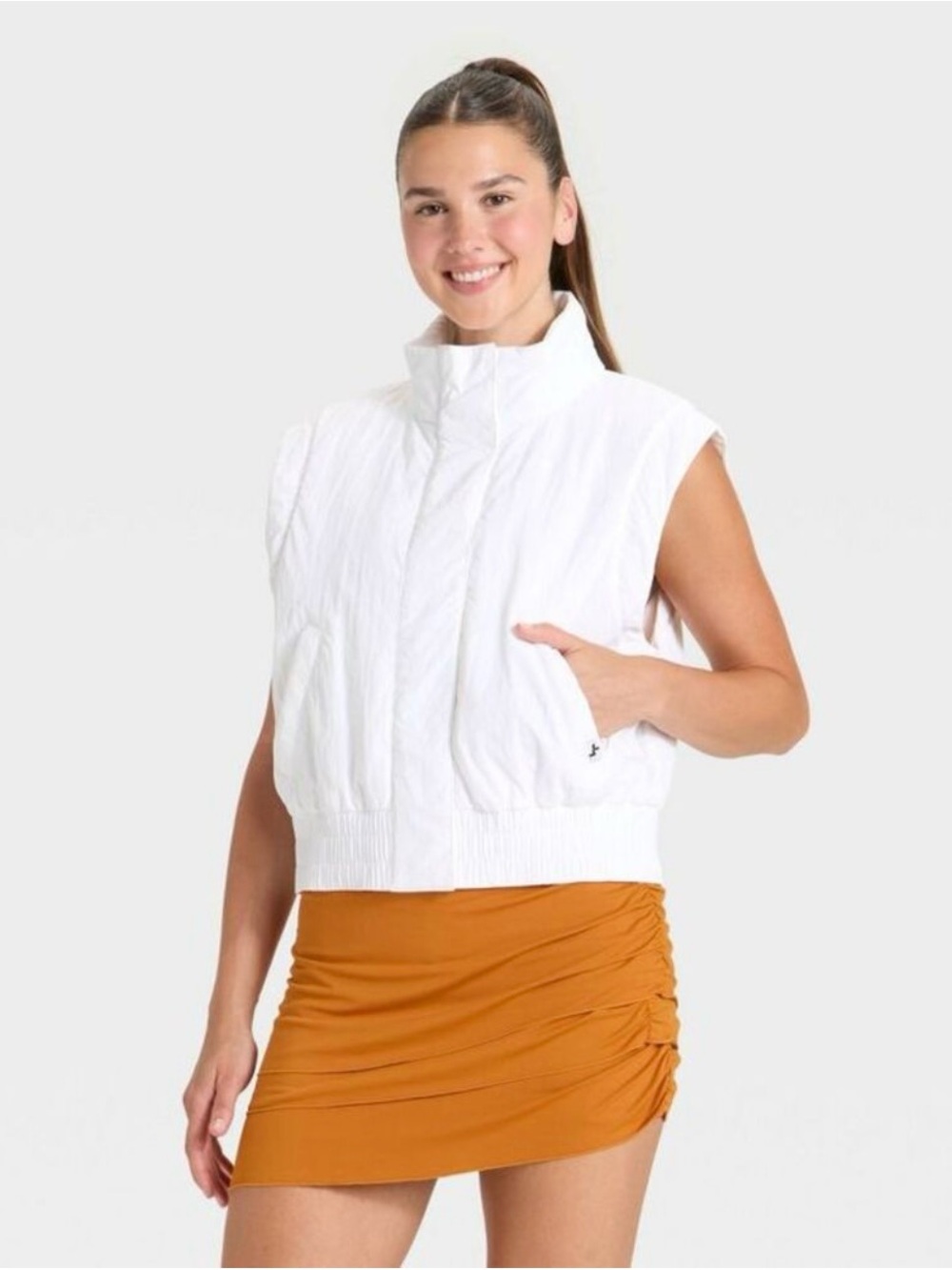 JoyLab - Game Day White Puffer Vest